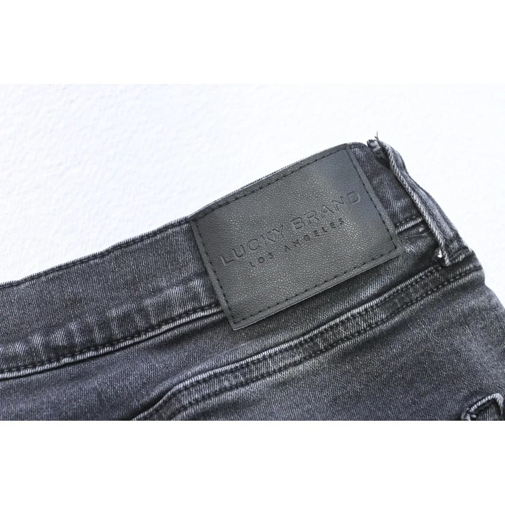 Lucky Brand 410 Athletic Straight Jeans Mens 40x32 Black Denim Excellent